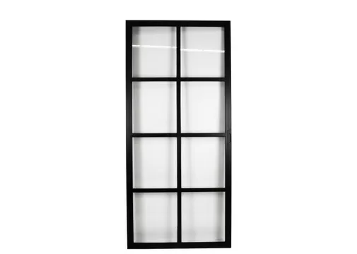 Stalen schuifdeur 8-vaks zwart met glas 957x2095mm
