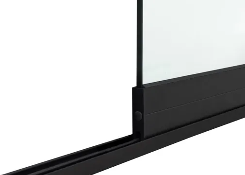 Glazen schuifdeur 1-rail mat zwart RAL 9005M