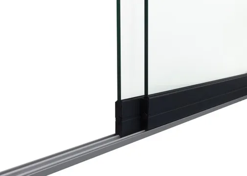 Glazen schuifwand 2-rail antraciet RAL 7016S