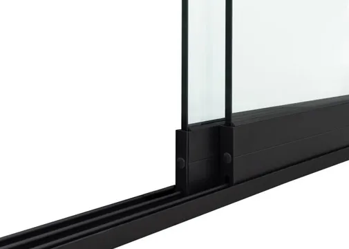Glazen schuifwand 2-rail mat zwart RAL 9005M