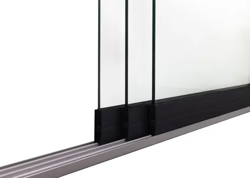 Glazen schuifwand 3-rail antraciet RAL 7016S