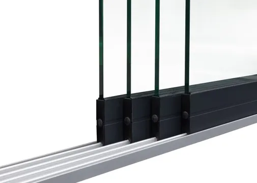 Glazen schuifwand 4-rail antraciet RAL 7016S