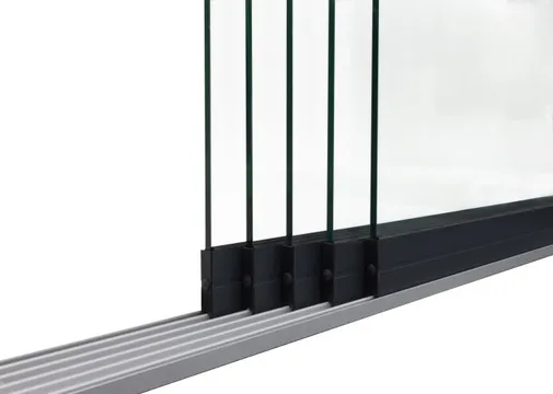 Glazen schuifwand 5-rail antraciet RAL 7016S
