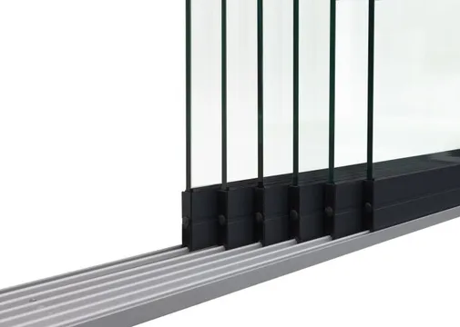 Glazen schuifwand 6-rail antraciet RAL 7016S