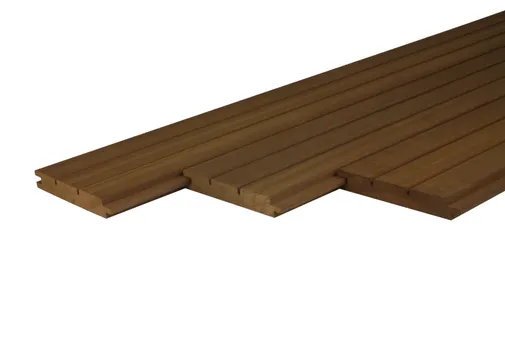 Thermisch gemodificeerd Ayous triple blokprofiel 20x140mm (20x130mm) vario