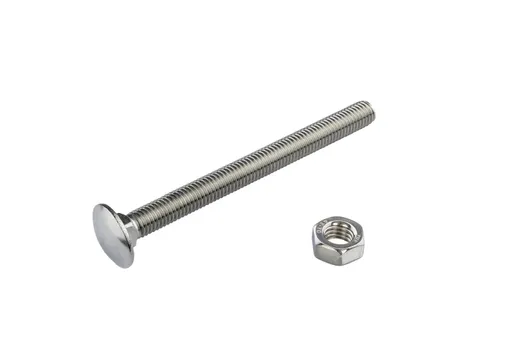Slotbout met moer RVS M8x140mm
