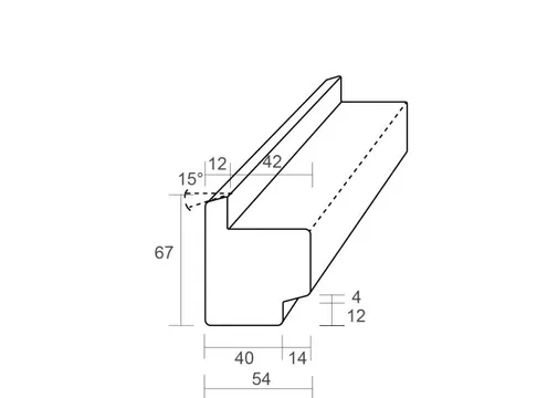 Stijl en bovendorpel Meranti Raamhout voor isolatieglas (model RHBI) 54x67mm 2x gegrond