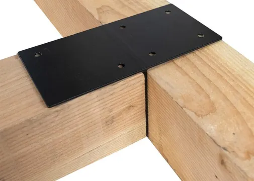 T-Hoek verbinding verzinkt 145x293mm voor palen 140-150mm zwart