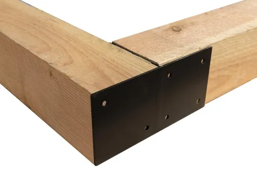 T-Hoek verbinding verzinkt 85x173mm voor palen 85-110mm zwart 