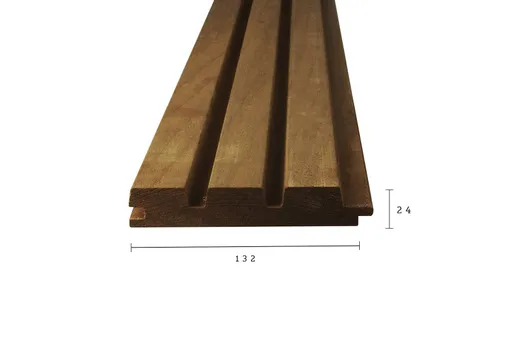Triple Rhombus thermisch gemodificeerd Ayous 24x145mm (werkend 132mm)