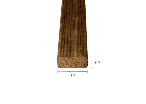 Thermo Fraké lat 20x45mm geschaafd