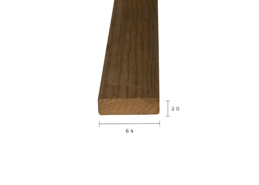Thermo Fraké lat 20x64mm geschaafd