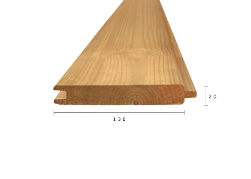 Thermo Grenen blokhutprofiel 20x140mm (130mm werkend)