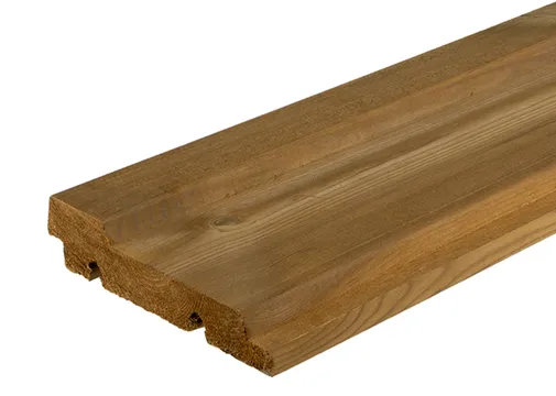 Thermisch gemodificeerd Grenen channelsiding x-clip 21x129mm (werkend)