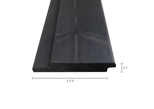 Channelsiding thermisch gemodificeerd Grenen 18x142mm (werkend 17x130mm) zwart gespoten