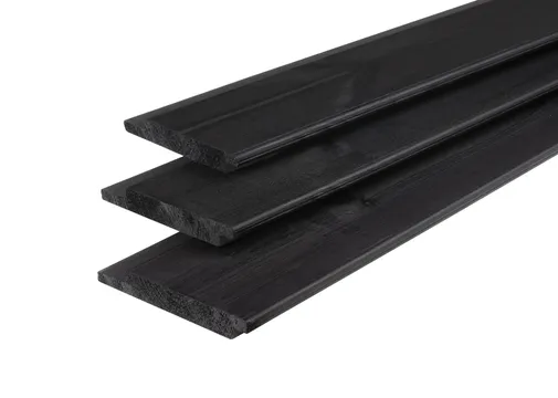 Channelsiding thermisch gemodificeerd Grenen 18x142mm (werkend 17x130mm) zwart gespoten