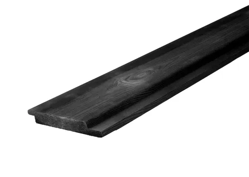 Channelsiding thermisch gemodificeerd Grenen 19x143mm(19x127mm werkend) zwart geïmpregneerd (gespoten)