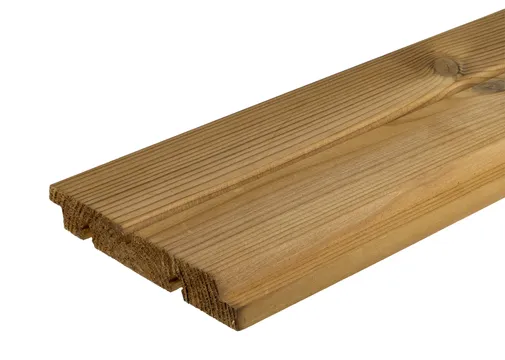 Thermisch gemodificeerd Grenen dubbel blokprofiel gelijk x-clip 21x129mm (werkend) 