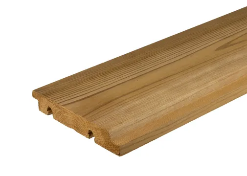 Thermisch gemodificeerd Grenen dubbel blokprofiel ongelijk x-clip 21x129mm (werkend)