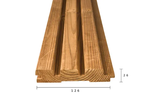 Thermo Grenen triple blokprofiel 26x142mm (werkend 126mm)
