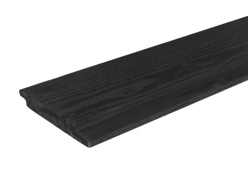 Channelsiding thermisch gemodificeerd Vuren 18x142mm (werkend 17x130mm) zwart geïmpregneerd (gedompeld)