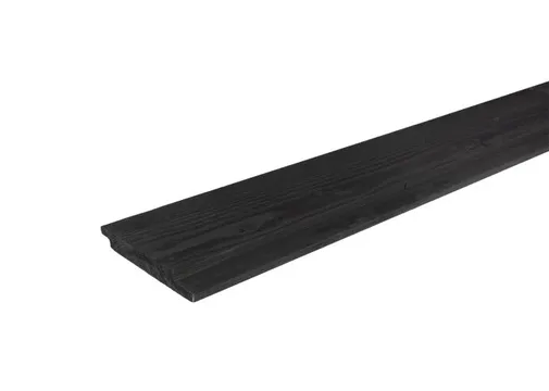 Channelsiding thermisch gemodificeerd Vuren 18x142mm (werkend 17x130mm) zwart geïmpregneerd (gedompeld)