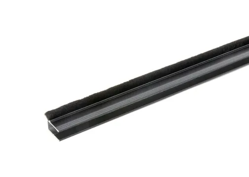 Tochtstrip XL 2600mm voor glazen schuifwand mat zwart
