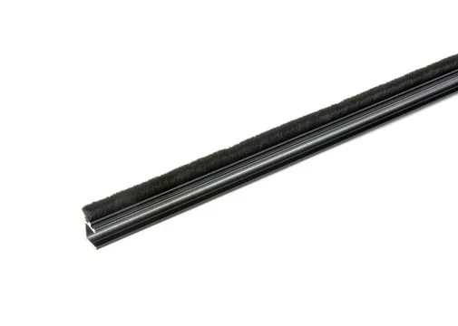 Tochtstrip 2600mm voor glazen schuifwand mat zwart