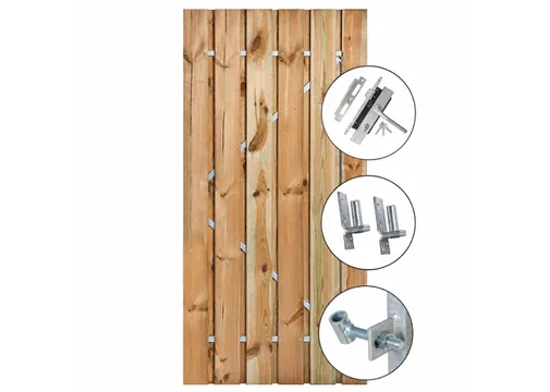 Tuindeur Porta - Grenen groen geïmpregneerd 11-planks