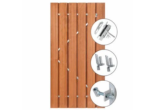 Tuindeur Porta - Keruing geschaafd 11-planks