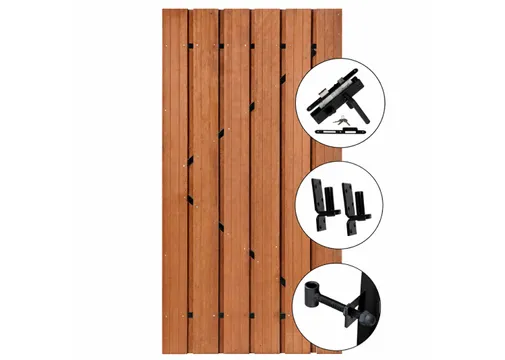 Tuindeur Primo - Keruing geschaafd 11-planks