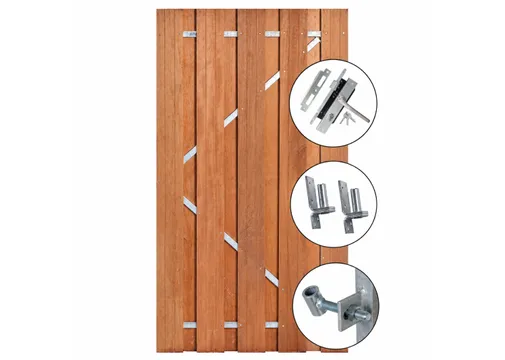 Tuindeur Robuust - Keruing geschaafd 9-planks