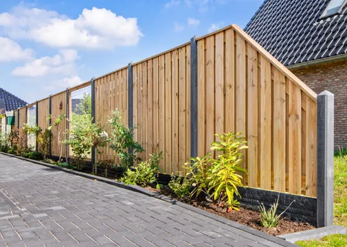 Tuinscherm Elche 180x180cm geïmpr Grenen 19-planks
