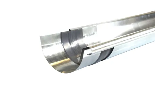 Gootuitzetstuk zink M333/153mm met kraal en rubber t.b.v. mastgoot