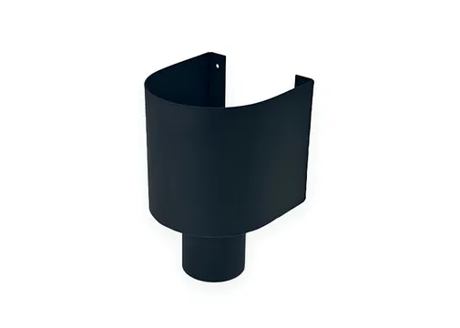Vergaarbak verzinkt staal Mini ø80mm voor HWA-buis ø90mm | Zwart RAL 9005