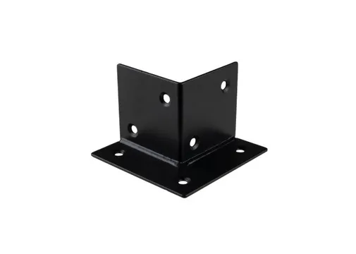 Voetsteun verzinkt 125x125mm voor palen van 85-110mm zwart