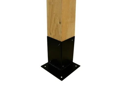 Voetsteun verzinkt 125x125mm voor palen van 85-110mm zwart