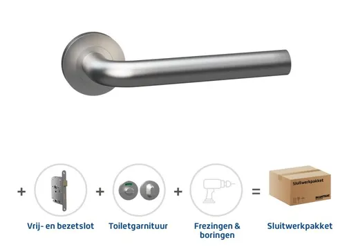 Toiletslot pakket deurkruk Anglia RVS toiletgarnituur Pavo RVS met toiletslot