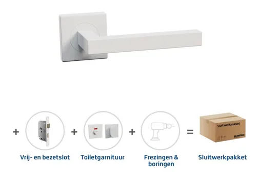 Toiletslot pakket deurkruk Harper wit toiletgarnituur Houston wit met toiletslot