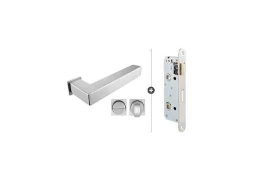 Toiletslot pakket deurkruk Akron RVS toiletgarnituur Fremont RVS met Toiletslot RVS