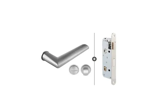 Toiletslot pakket deurkruk Plano mat chroom toiletgarnituur Newark mat chroom met Toiletslot RVS