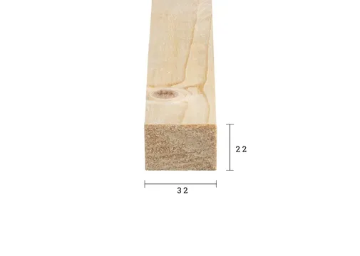 Panlat Vuren 22x32mm bezaagd per 15 stuks