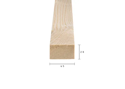 Regel Vuren 32x50mm (werkend 28x45mm) per 8 stuks