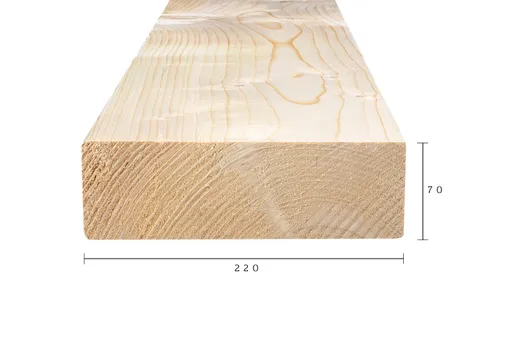 Balk Vuren 75x225mm (70x220mm netto) geschaafd 