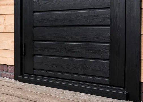 Vuren glasdeur zwart ruit 100x205cm links inclusief RVS deurbeslag