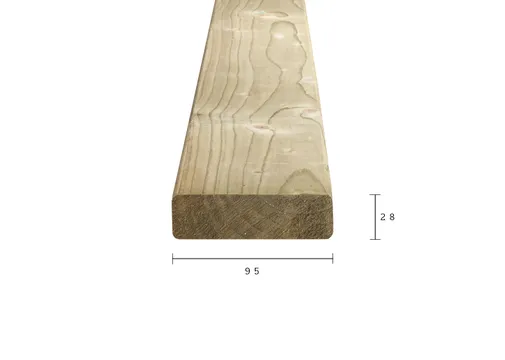 Regel Vuren 32x100mm (28x95mm netto) geschaafd geïmpregneerd 