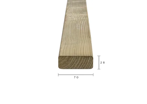 Regel Vuren 32x75mm (28x70mm netto) geschaafd geïmpregneerd 