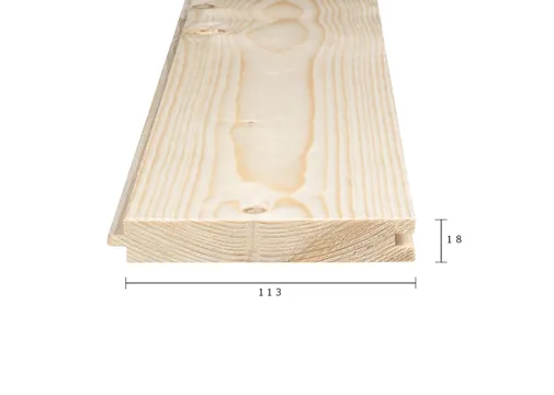 Vloerdeel Vuren 22x125mm (werkend 18x113mm) mes en groef geschaafd 