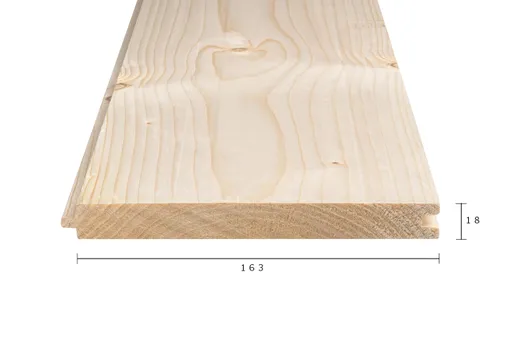 Vloerdeel Vuren 22x175mm (werkend 18x163mm) mes en groef geschaafd 