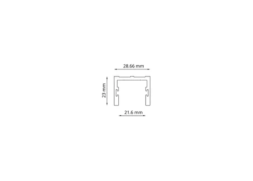 Wandprofiel 2700mm voor 1-rail glazen schuifwand antraciet 